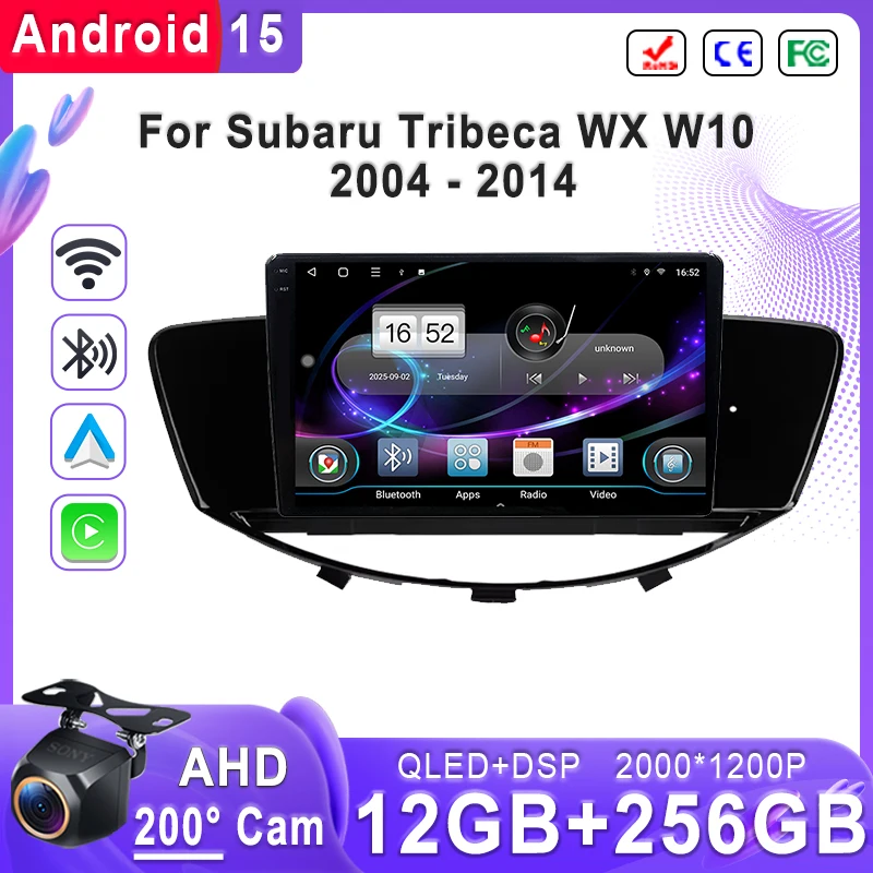 Android 15 For Subaru Tribeca WX W10 2004 - 2014 2K Incell Screen Multimedia Stereo GPS Navigation Multimedia Player Stereo Head