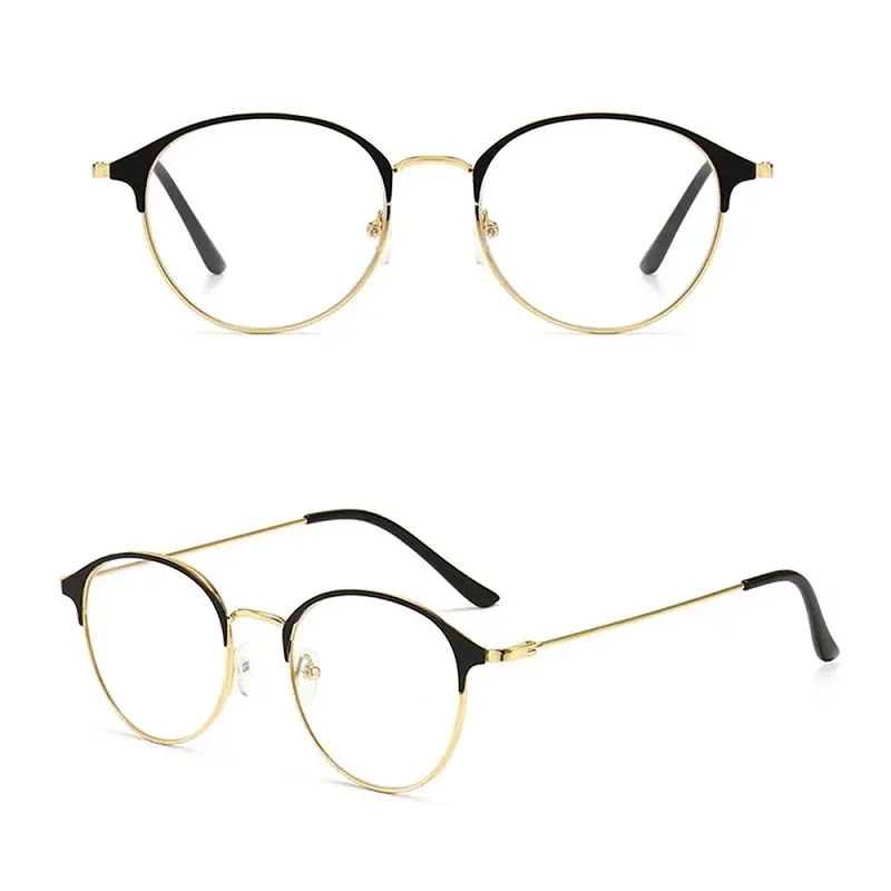 Lunettes à monture ronde en métal unisexe