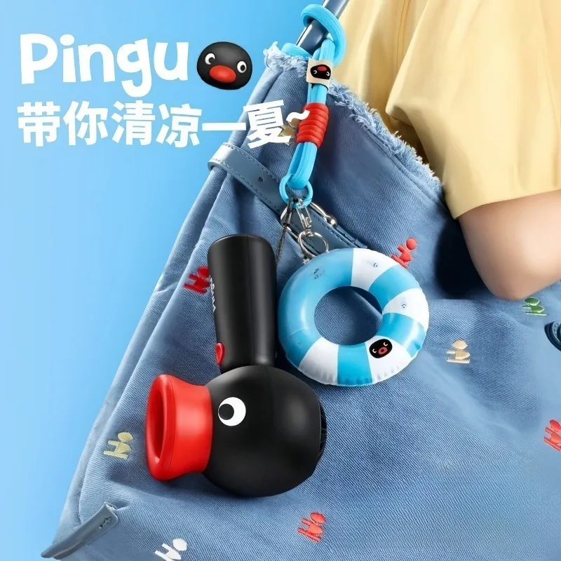 Hot New Pingu Penguin Handheld Fan Chargeable Rotatable Summer Fan Toys Desk Office Students Anime Peripheral Gifts view 3