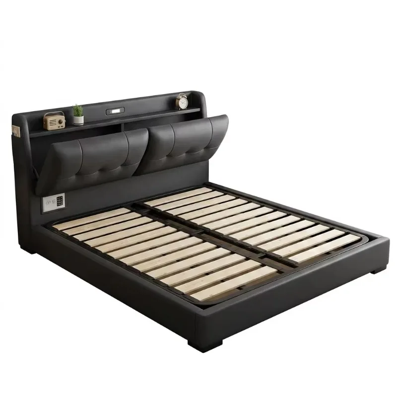 ^Modern Soft Security Storage Bed with Integrated Safe-Leather Upholstered Bed with LED USB Hub King/Queen Sizes Wholesale B2B