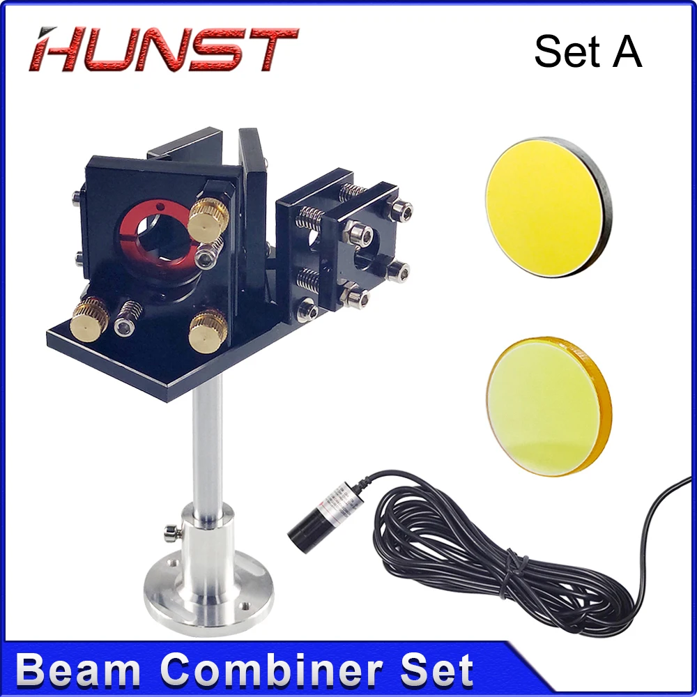 

Hunst Beam Combiner Set 25mm Laser Beam Combiner +Mirror Mount + Laser Red Pointer for CO2 Laser Engraving Cutting Machine.