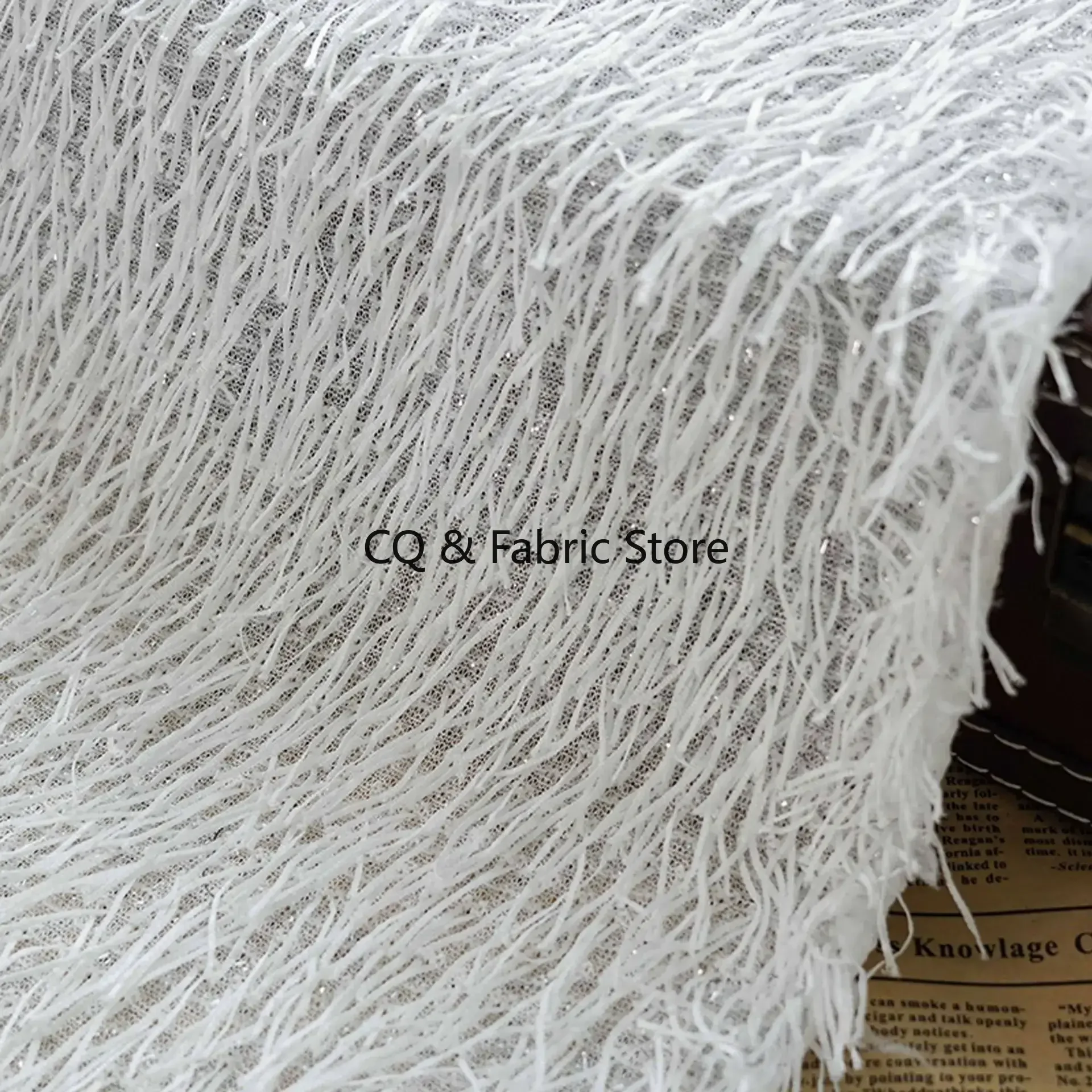 Shimmery Autumn and Spring Yarn Dyed Fabric with Tassels, Ideal for For Women's Clothing and Dressmaking By The Yard