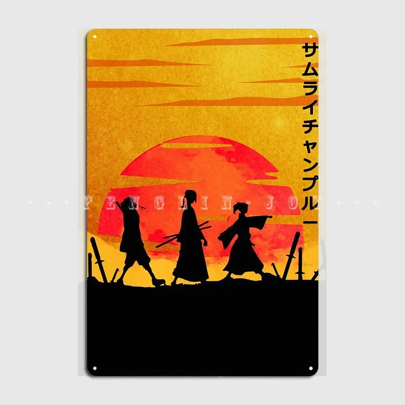 Samurai Champloo Metal Sign Wall Pub Pub Garage Retro Plates Tin Sign Poster