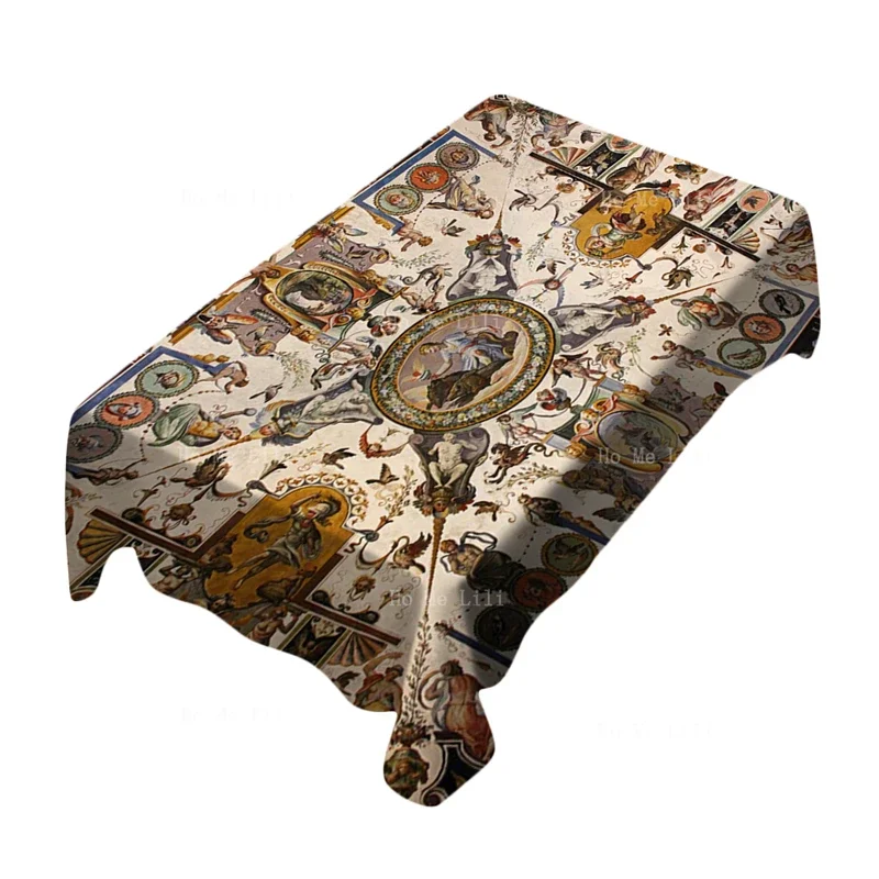 إيري على سقف المعرض في متحف فلورنس بلاتوس أوفيزي والتصميم البحري في المملكة المتحدة مفرش المائدة المطبوع رواية سايلي من تأليف هو مي ليلي