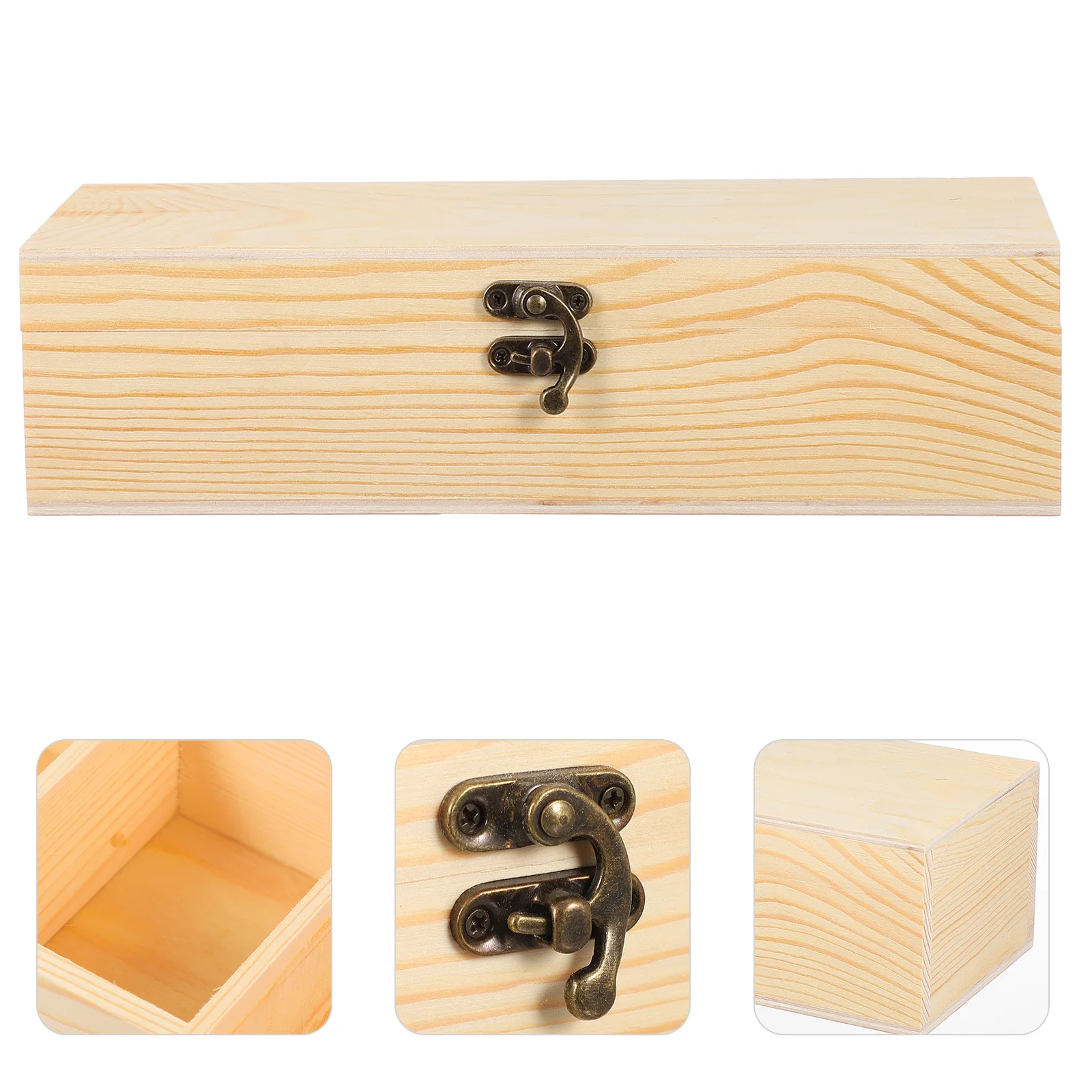 1Pcs Wood Jewelry Storage Box Four Compartments Organizer Holder for Rings Earrings Gift Case Jewelry Storage Box