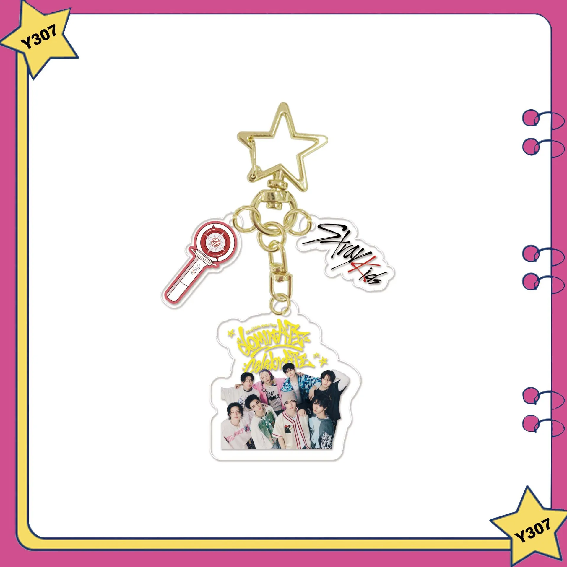 Nouveau Skzoo hommes Stray Kids acrylique porte-clés Han Zhicheng Fangcan sac pendentif bijoux trois pièces ensemble