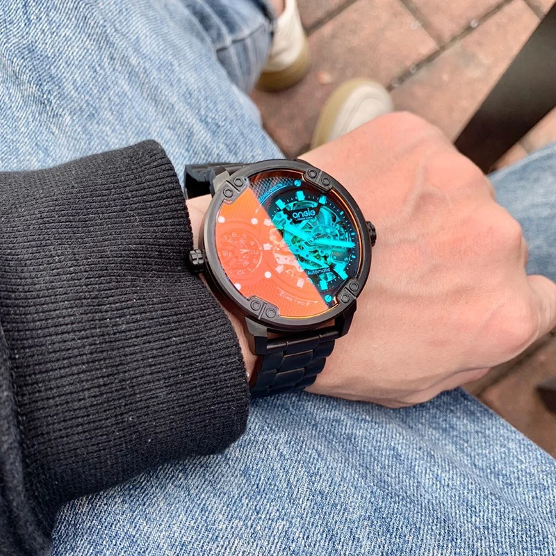 高級ステンレススチールメンズ機械式腕時計 クラシック自動巻き腕時計 メンズビジネス防水腕時計 パガーニデザイン