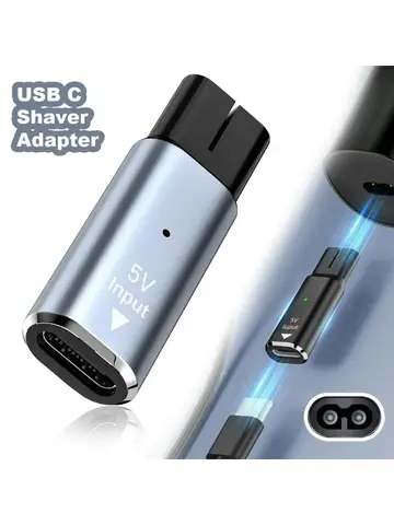 5V Type-C Shaver Adapter Charger Converter Compatible with Philips One Blade QP2724 QP2834 QP1424 QP1924 QP4631 Shaver