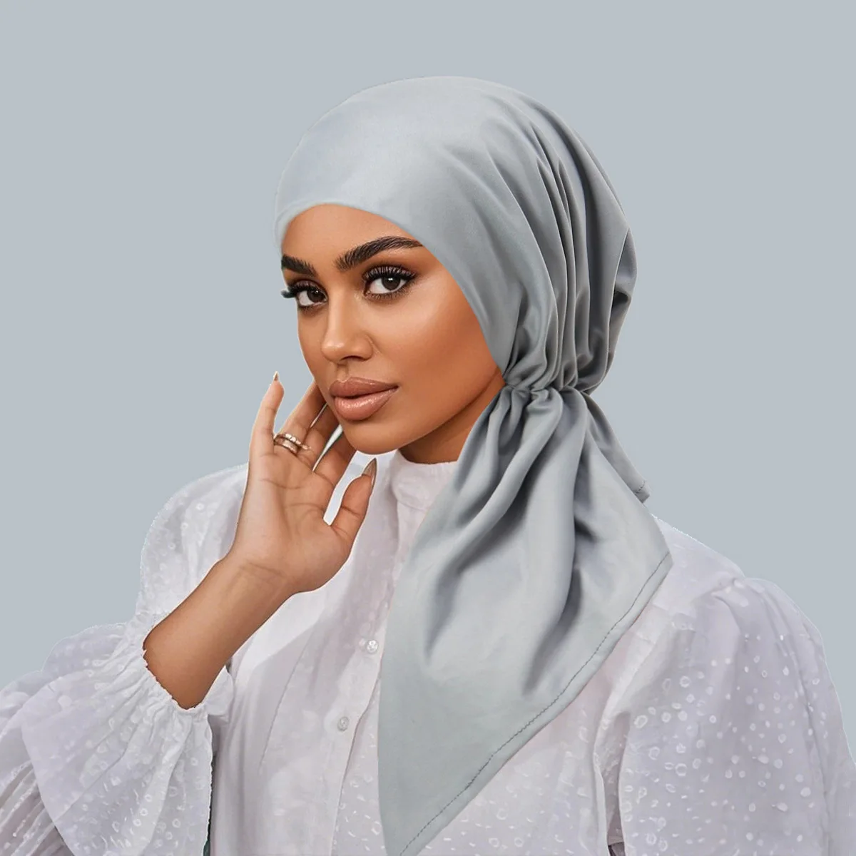 

Women Muslim Hijab Pre-Tied Hat Turban Long Tail Headscarf Bonnet Beanies Hair Loss Head Wrap Bandanas Headband Turbante Mujer