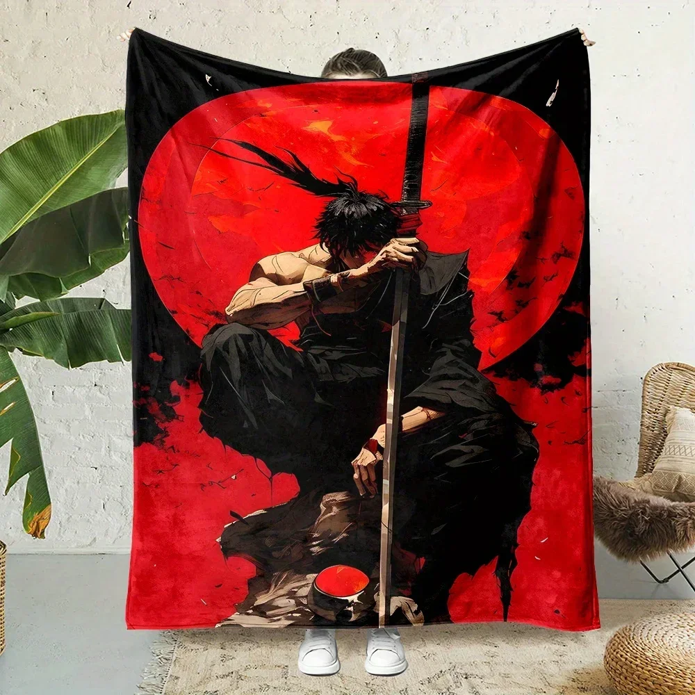 Anime Demon Slayer Tanjiro Hashira Manga Art Throw Blanket Cozy Bedspread Gift for Fans