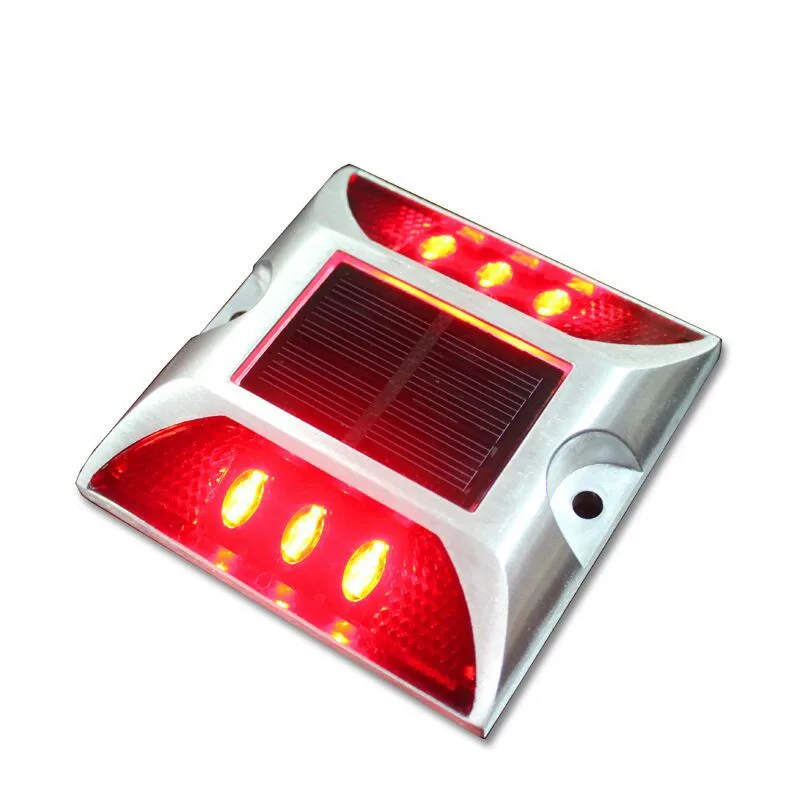 Imagem -04 - Alumínio Elevado Pavimento Solar Led Road Stud Refletor Solar Led Road Cat Eye Luz Solar Piscando na Auto-estrada