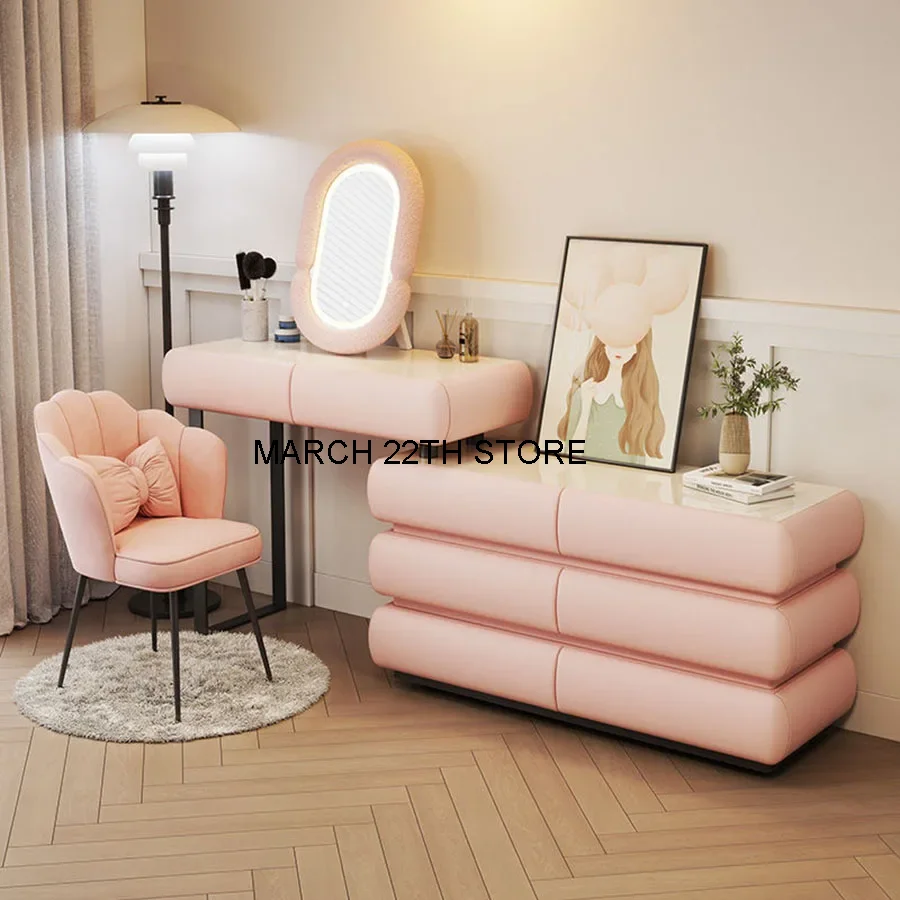 Women Vanity Table Corner Placement Mobile Makeup Artist Elegant Compact Teenager Dressing Table Storage Kommode Home Furniture