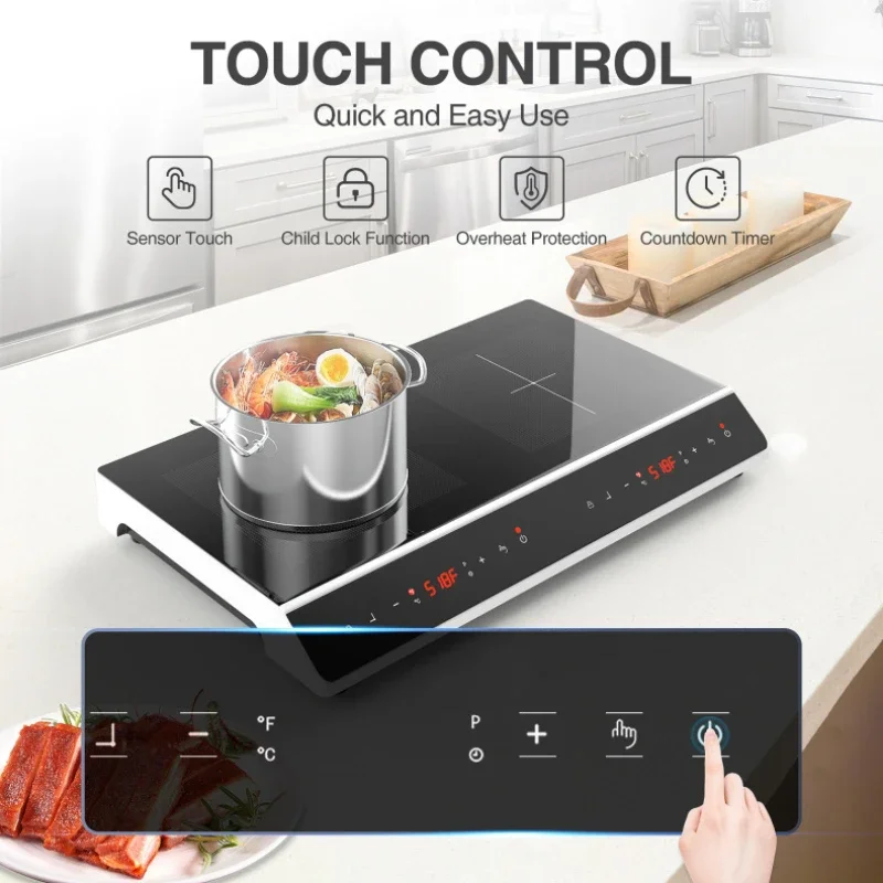 110V Double Induction Cooker Household Multi-Head Electric Stove Desktop Induction Cooker Stove Electrical Appliance