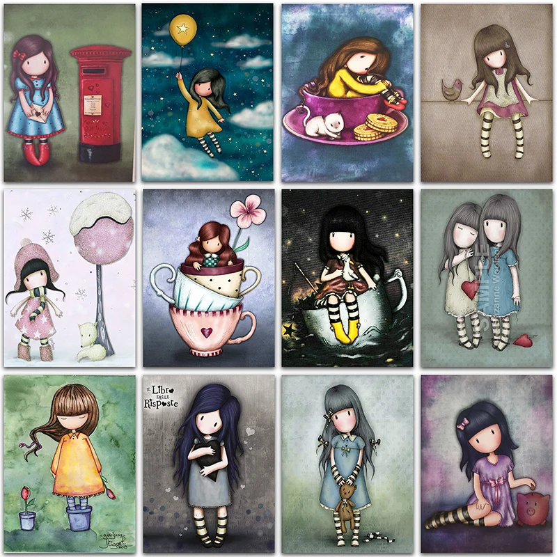 5D DIY Diamond Painting Cartoon girls Princess Christmas anime Full Square&Round mosaic embroidery Cross stitch home decor Art