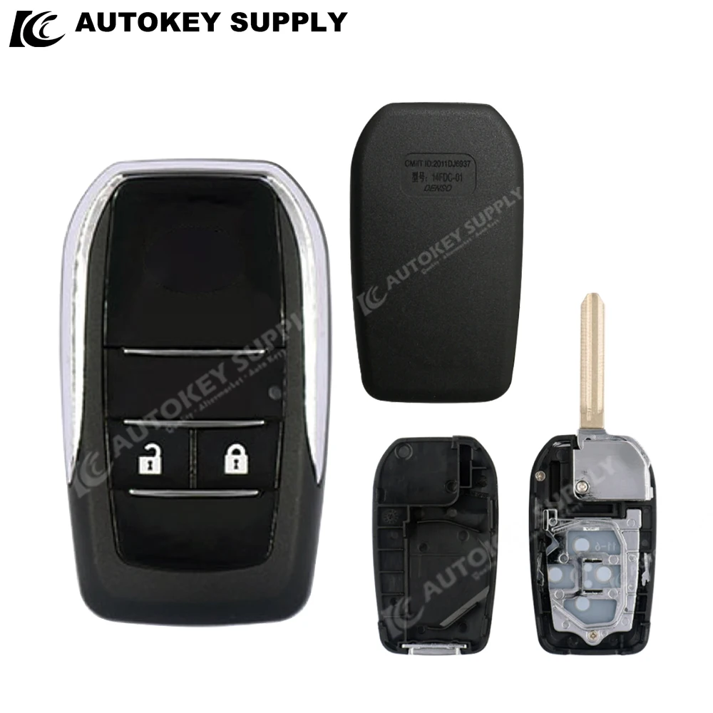 AutokeySupply For 2/2+1/3/3+1 Buttons Suitable Camry Rav4 Reiz Vios Crown Car Straight Remote Control Modified Folding Key Shell