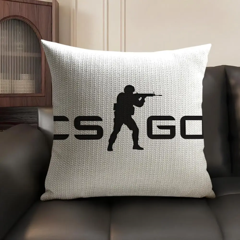 حار لعبة C-Counter-Strike CS2 كيس وسادة حريري قصير أفخم مع سحاب غير مرئي الغبار غطاء وسادة أريكة للديكور المنزل