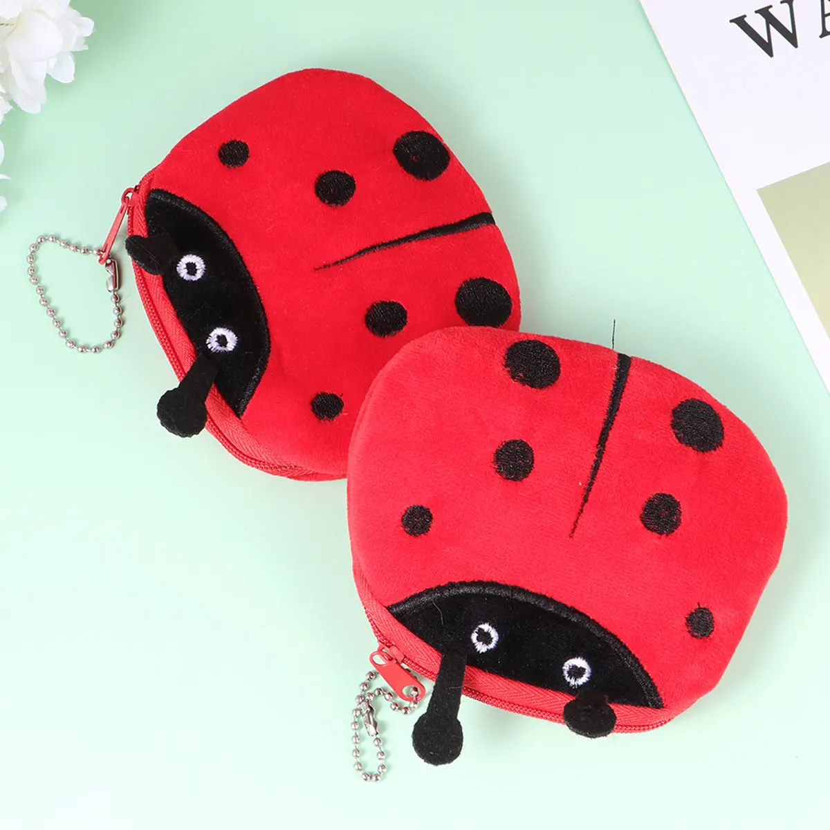 3Pcs Ladybug Purse For Travel Pouch Christmas Stocking Stuffers Fashion Inspired Compact Easy Carry Zip