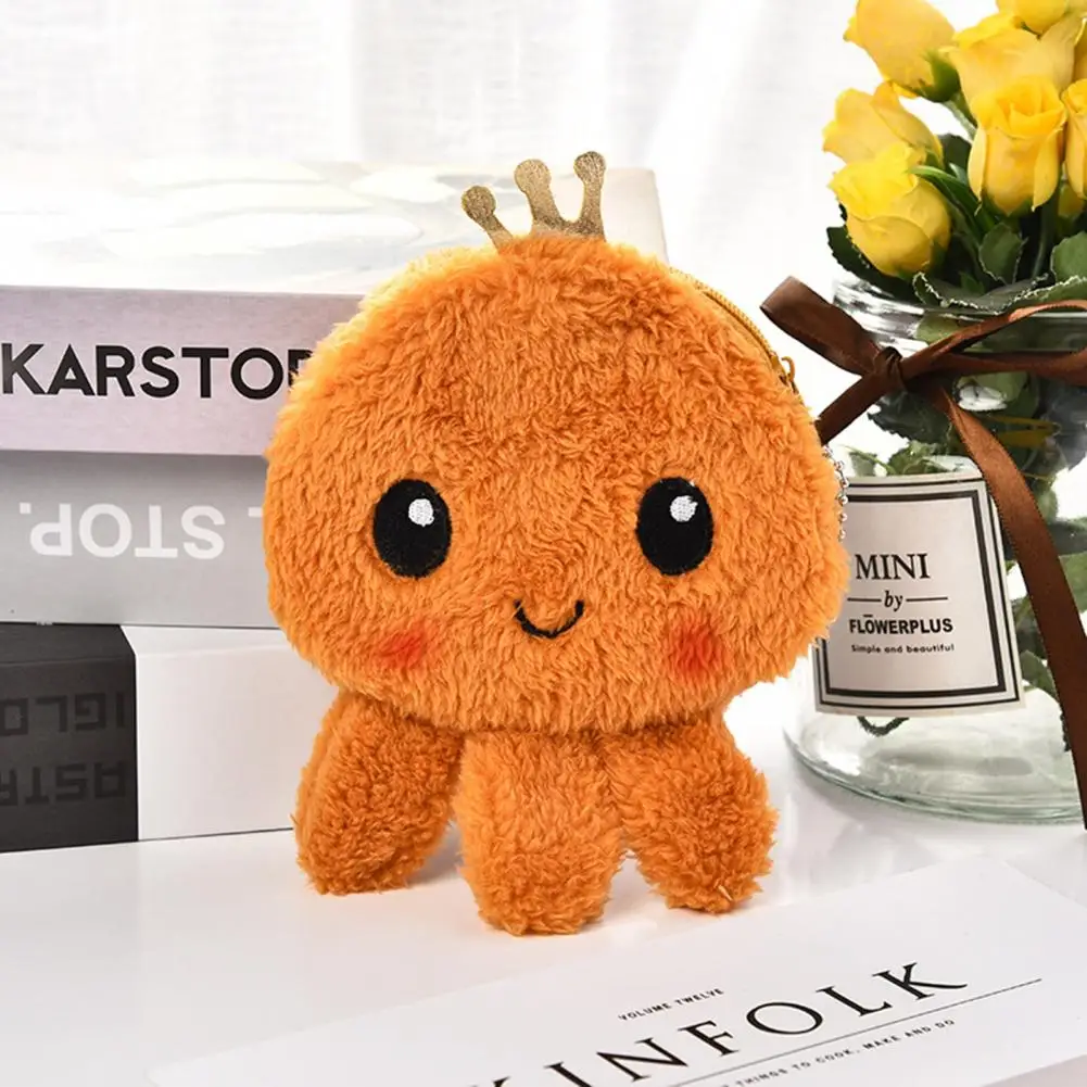 Kawaii Octopus Cartoon Children Key Coin Purse PP Cotton Plush Octopus Shape Cash Wallet for Home Kids Girl Mini Wallet Pouch