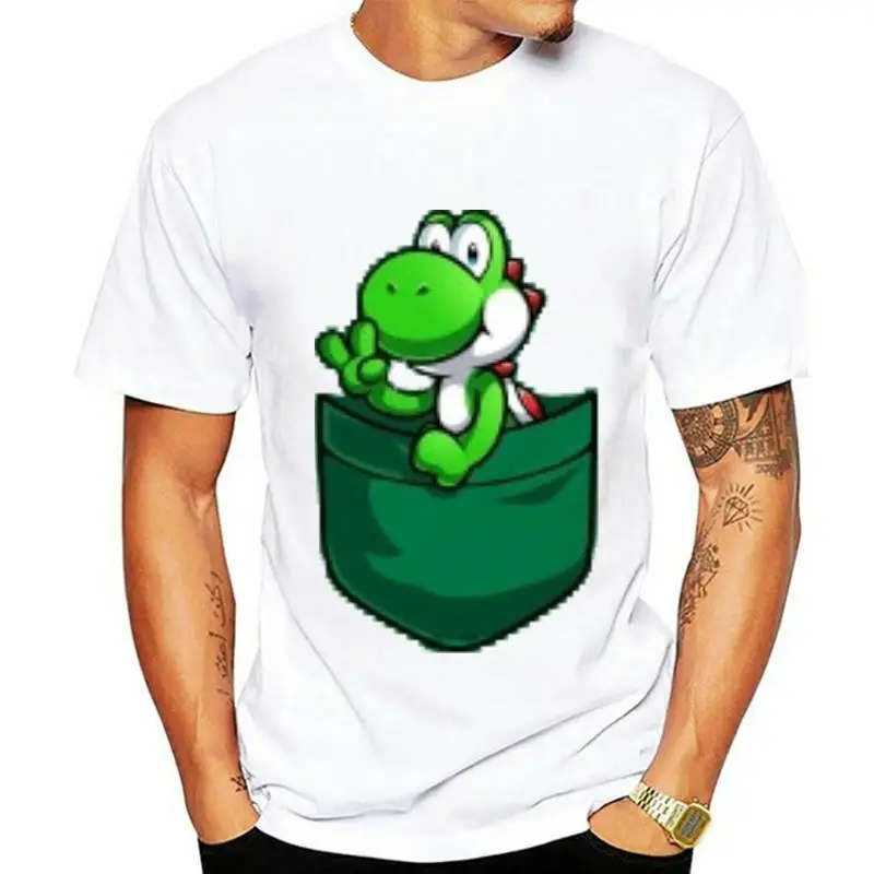 100% Cotton O-neck Custom Printed Tshirt Men T shirt Pocket Yoshi - Yoshi Women T-Shirt