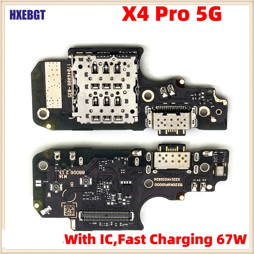 Para xiaomi x4 pro 5g porta de carregamento usb placa conector leitor cartão sim adaptador carregamento rápido ic 67w peças reparo