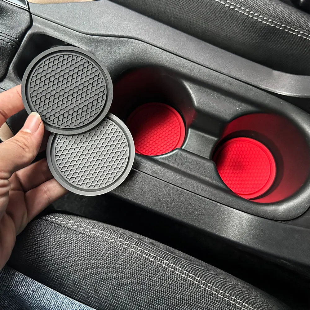 2pcs Black Car Auto Cup Holder Anti Slip Insert Coasters Pads Interior Accessories For Most Cups Accessories