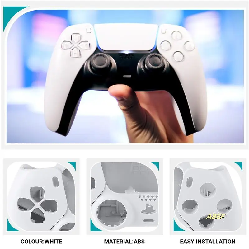 

4X Repair Part For PS5 BDM-010 Controller Housing Shell Game Controller Shell Cover With Buttons White