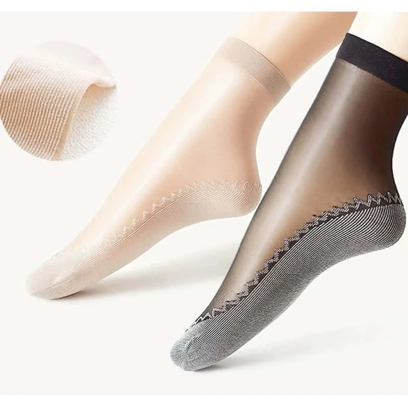 10-pair set, spring and summer thin women's stockings, anti-snag, sweat-absorbent and breathable short stockings