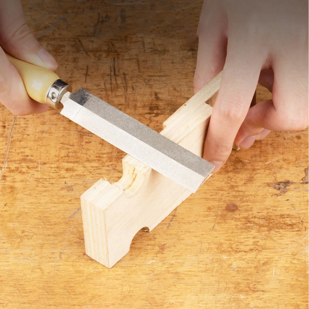 

1pc Premium Diamond Files For Woodworking Rhombus File Ergonomic Handle Durable Hand Tool Practical Grinding Tool Household