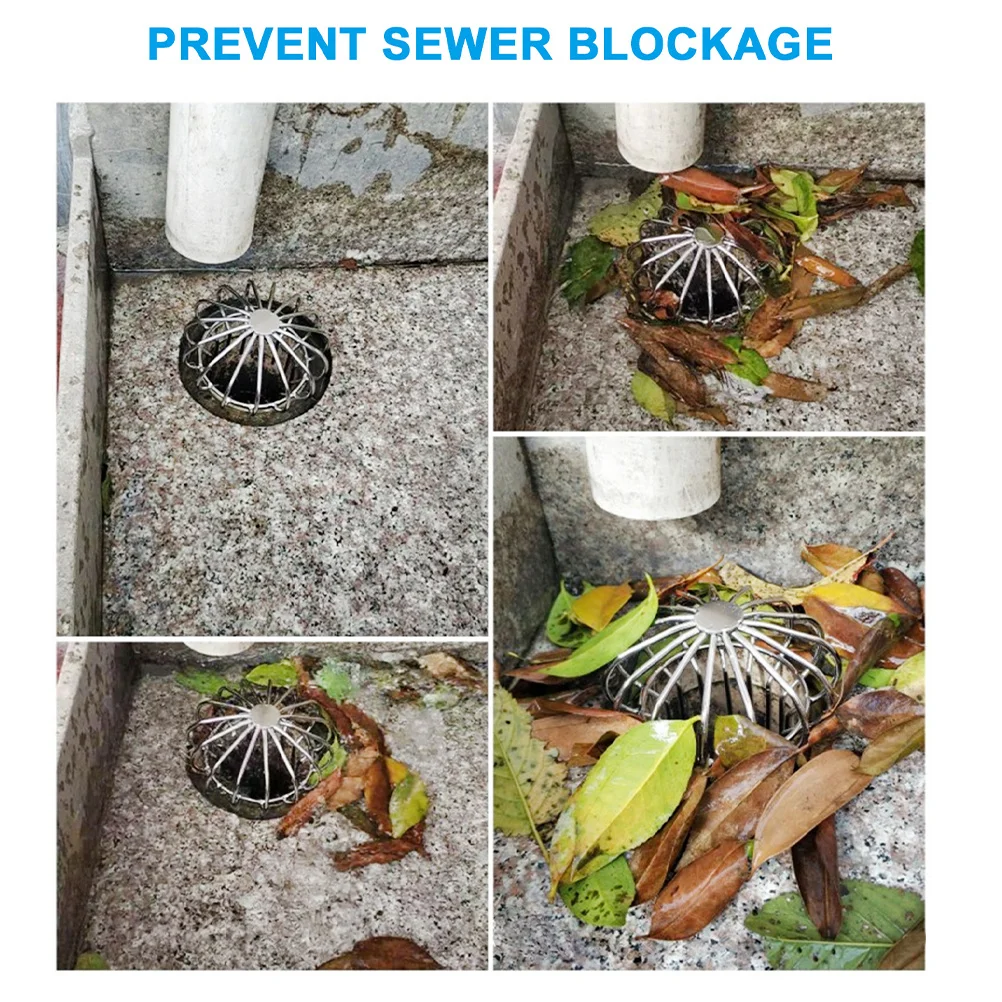 2Pcs Roof Filter Strainers Stainless Steel Durable Anti-Block Covers Drainage Gutter Guards Leaves Debris Protection