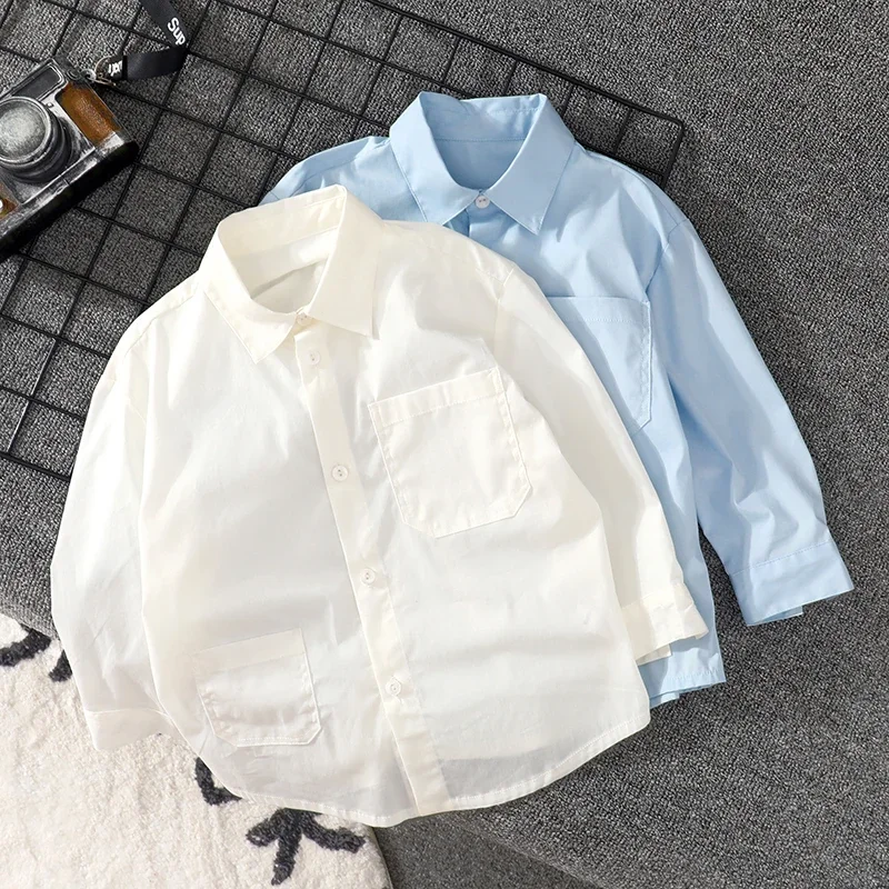 

Shirt White Casual Top Spring and Autumn Korean Style 2022 New Children's Children and Teens Autumn Clothing Fashion