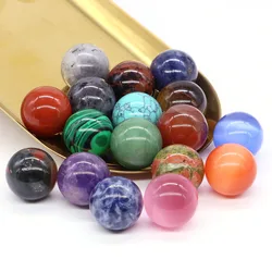 Perles Non Poreuses de 20mm en Clip Naturel de Guérison, Sphère, Mini Boule de Gemme pour Bricolage, Bracelet, Collier, Accessoires de Bijoux, Vente en Gros