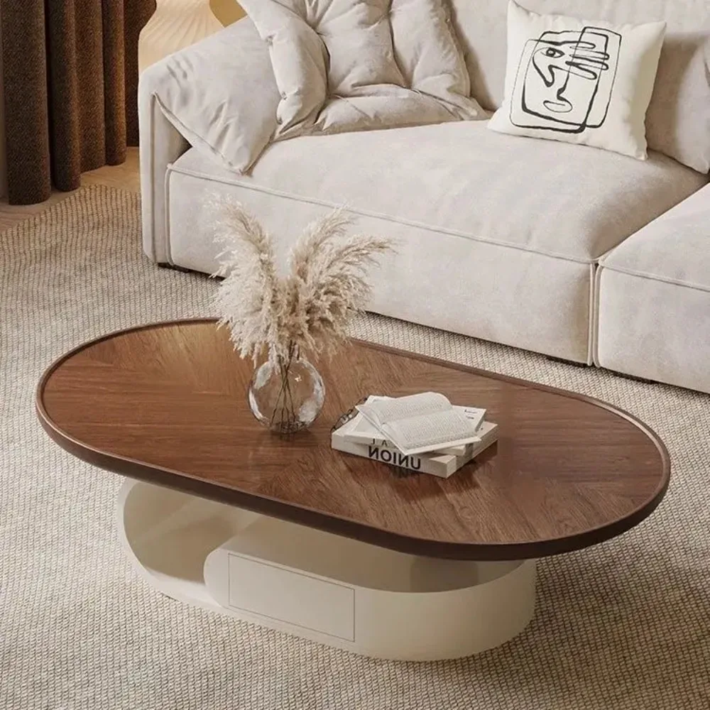 

Modern Simple Small Living Room Home Network Red Creative Cream New Designer Walnut Solid Wood Coffee Table