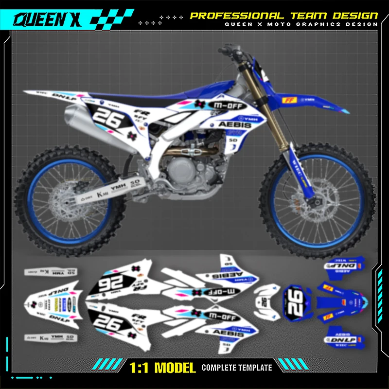 

QUEEN X MOTO Motorcycle Graphics Decals For YAMAHA YZF450 2023-2025 YZF250 2024 2025 2026 Motorcycle Decal Stickers 007