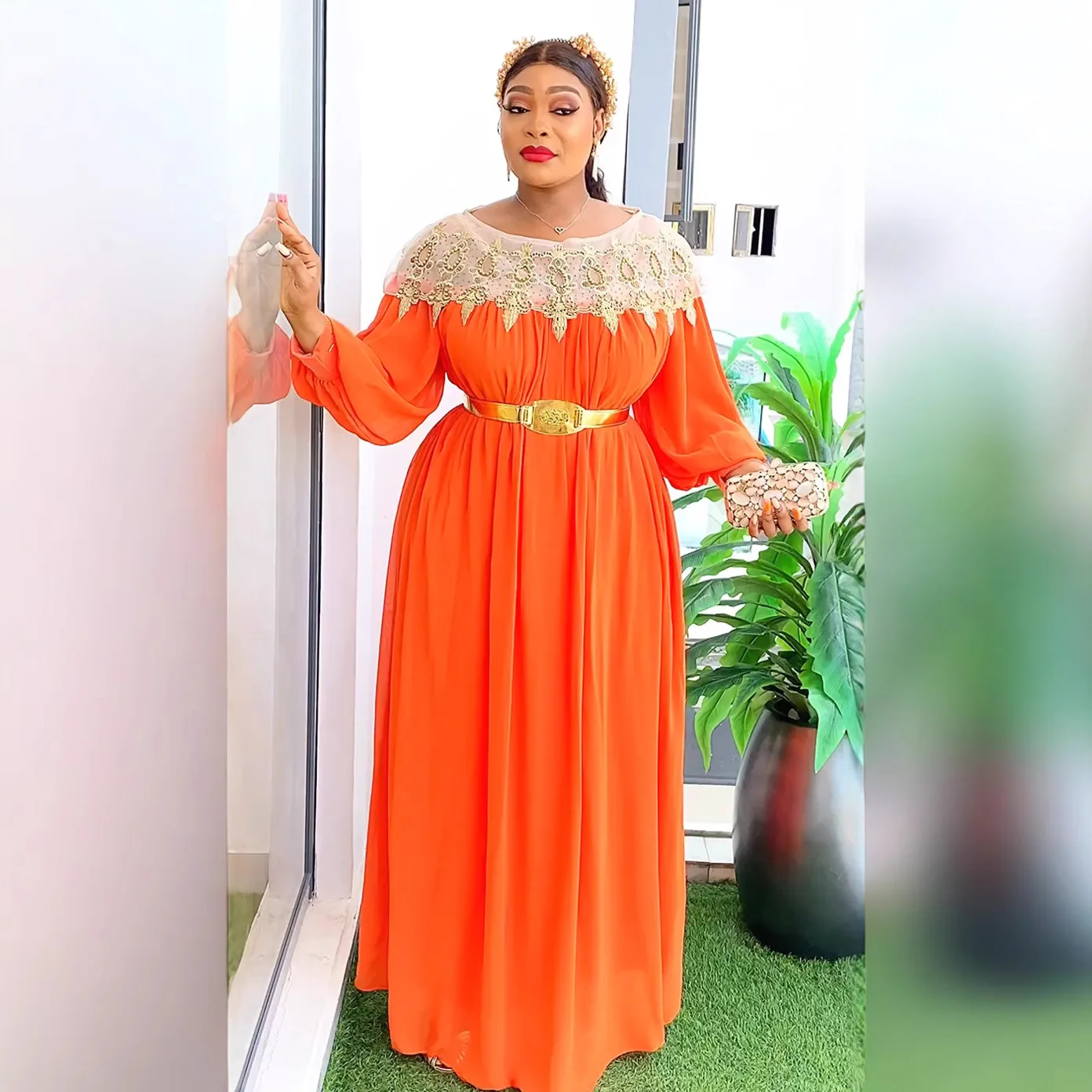 

African Evening Dresses for Women Fashion New Embroidery Ankara Dashiki Africa Clothing Wedding Party Gown Turkey Kaftan Abaya