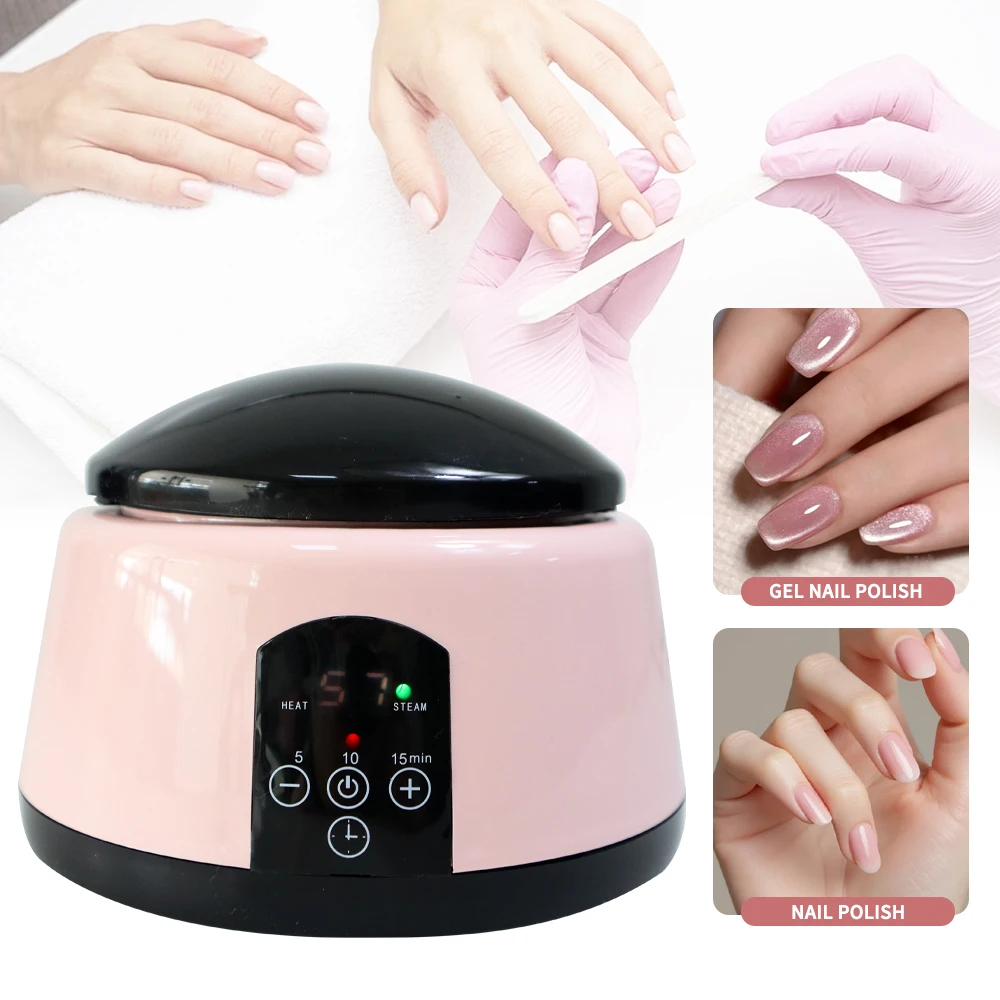 آلة إزالة طلاء الأظافر من الجل البخاري للمنزل، أدوات تحسين الأظافر الكهربائية، التحكم في درجة الحرارة الموقت، إزالة طرف الأظافر بسرعة