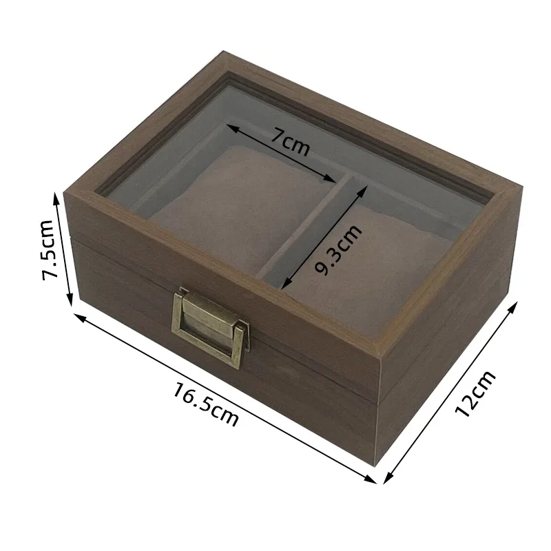 2 Slot Watch Box Wooden Lockable Display Watch Storage Boxes Travel Case For Men Women Birthday Christmas Thanksgiving Day Gift