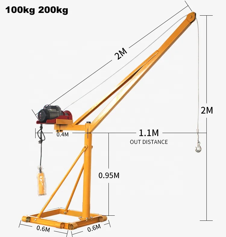 Outside crane Small Construction Equipment Mini Crane 800Kg Full set 800kg-30m-220v