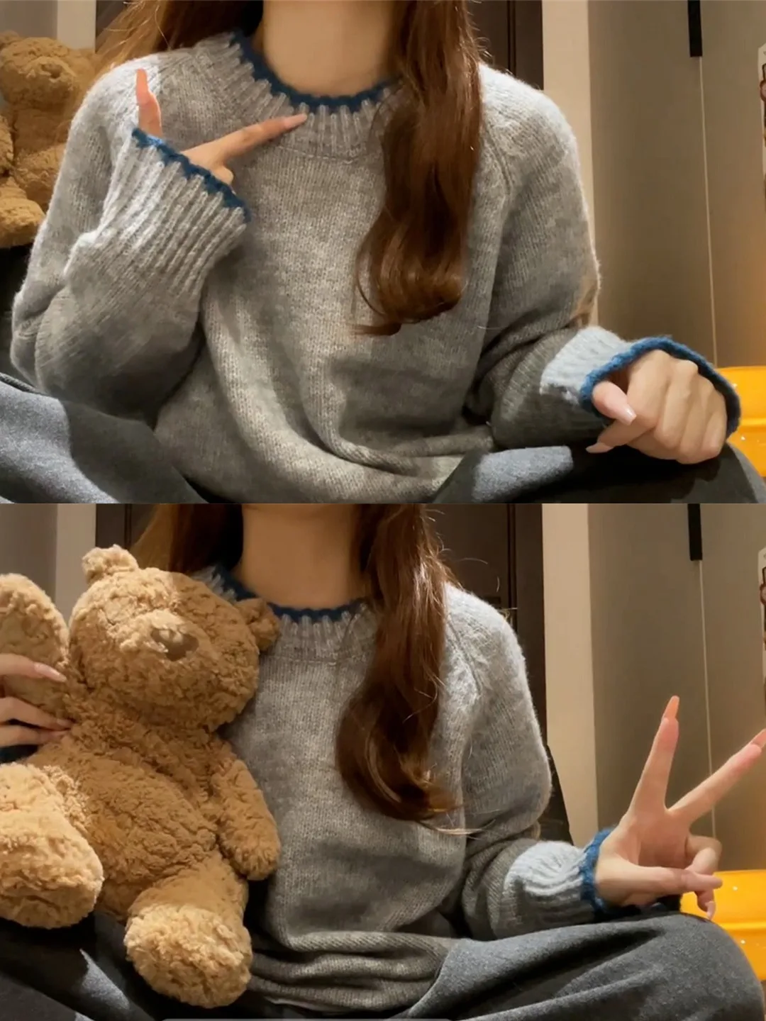 

ay Loose Knitted Sweater Women's Autumn Winter New Lazy High-End Feeling Winter Woolen Sweater Sweet Sle Long Sve roun...