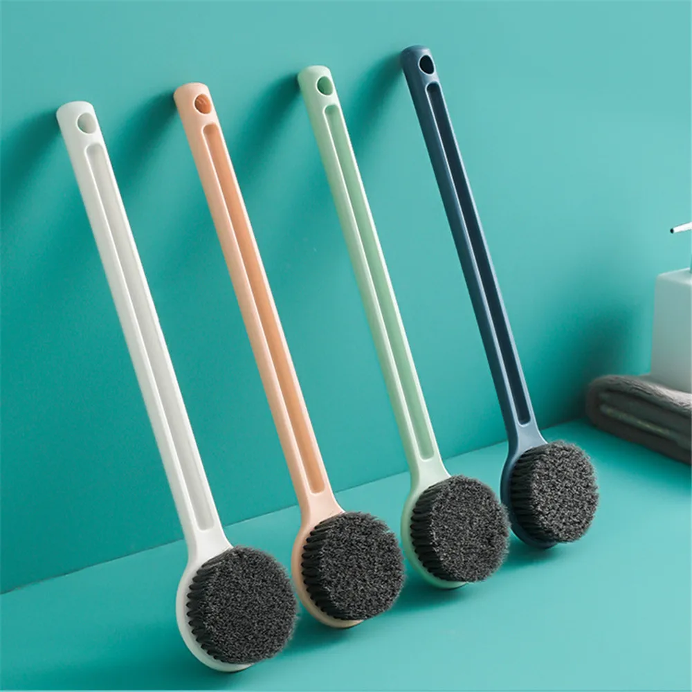 Long-Handled Bathtub Shower Brush Bathroom Brush Body Soft Hair Washing Brush Hand Back Scrub Skin Massage Bathroom Supplies