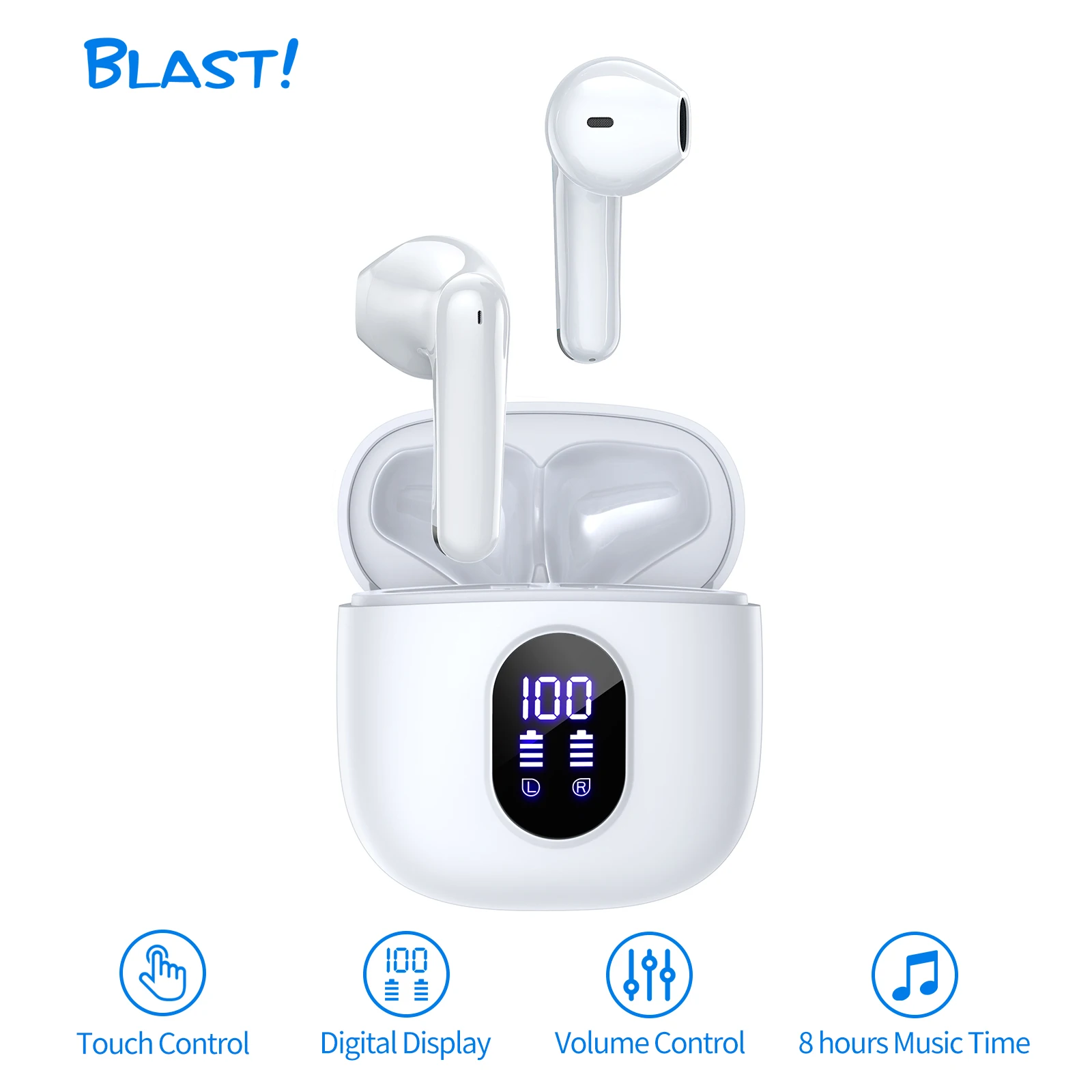 Touch BLAST! i52 TWS Earphones digital display TWS wireless headset Touch BLAST! i52 earbuds 400mAh True Wireless Earbuds