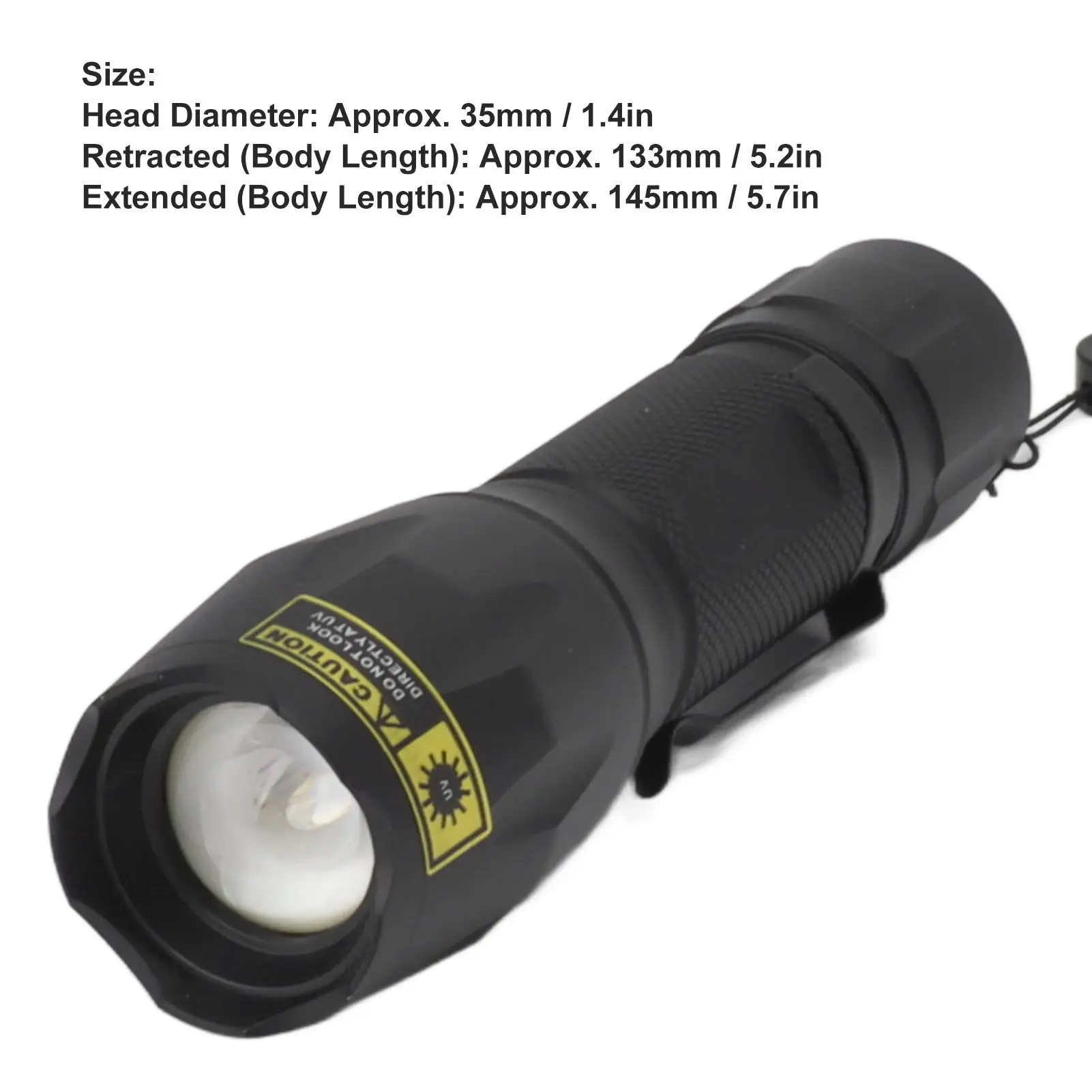 395nm Ultraviolet Flashlight - 2-in-1 Retractable Aluminum Alloy Light for Stain Detection & Bill Verification