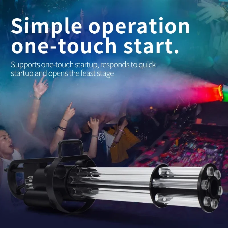 Handheld LED Light Gun para discoteca e discotecas, RGB 3in 1 Sparking Gun, coluna de ar Gatling, nevoeiro, CO2 Máquinas de fumaça