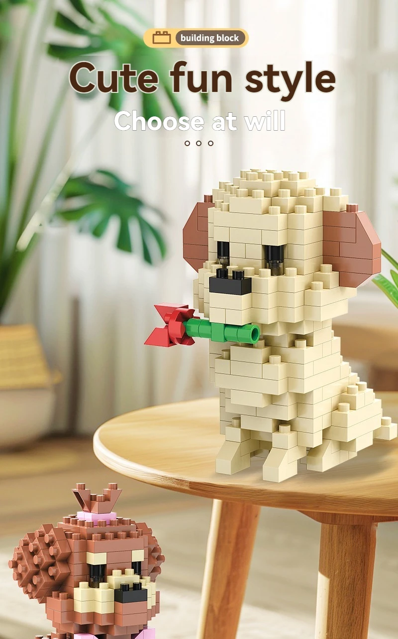 DIY Kreative Micro Bausteine Set Hunde Cartoon Charakter Modelle DIY Pädagogisches Spielzeug Für Kinder Geburtstag Geschenk – Detail 3