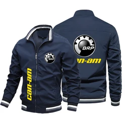 2024 New Men's Jacket Brp Can Am Logo Printed Zipper Jacket Snow Motorcycle Jacket Men's Windbreaker Motorcycle Jacket