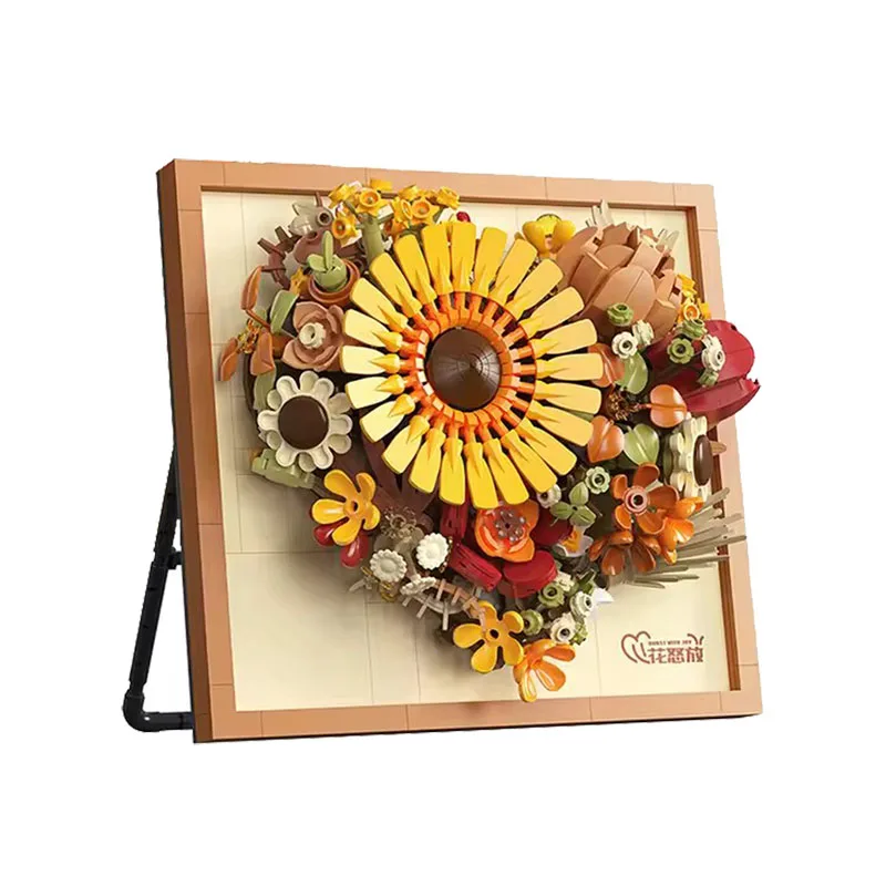 Decorazioni di Capodanno Cornice 3D Blocchi di costruzione Fiori Mini mattoni Fai da te Ragazze Giocattoli Regali di nozze