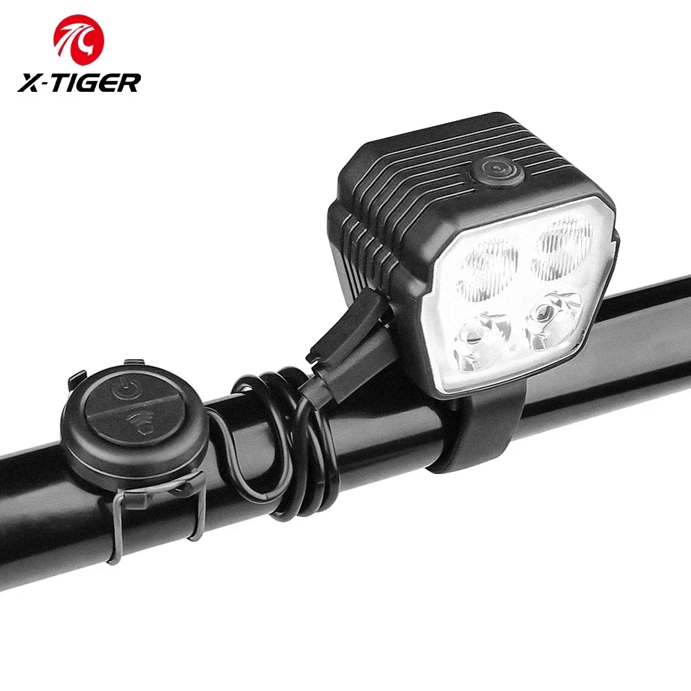 X-TIGER 2 in 1 Horn Headlight Bicycle Safety Light Night 300 Lumens Bike Lights with 120dB Bell Electric Buzzer Cycling Light