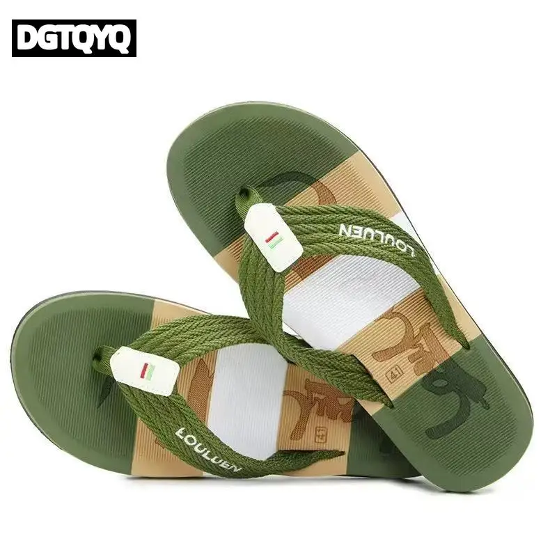 Men's Summer Anti Slip Beach Slippers with Flip-Flops, Men's Cool Sandals for Casual Wear Fashion Slippers