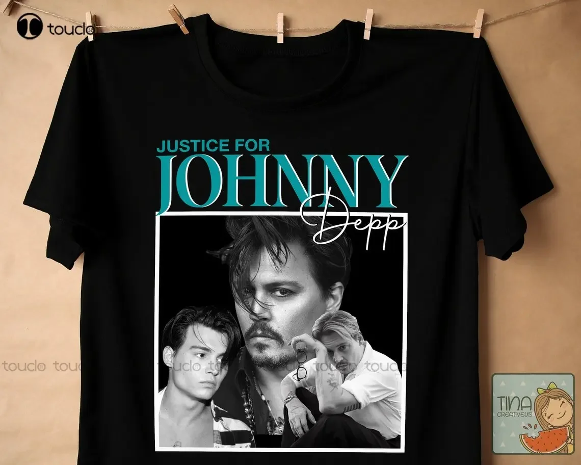 Justice For Johnny Depp Shirt Justice For Johnny Shirt Johnny Depp Vintage Shirt Red Tshirts For Women Custom Gift Streetwear