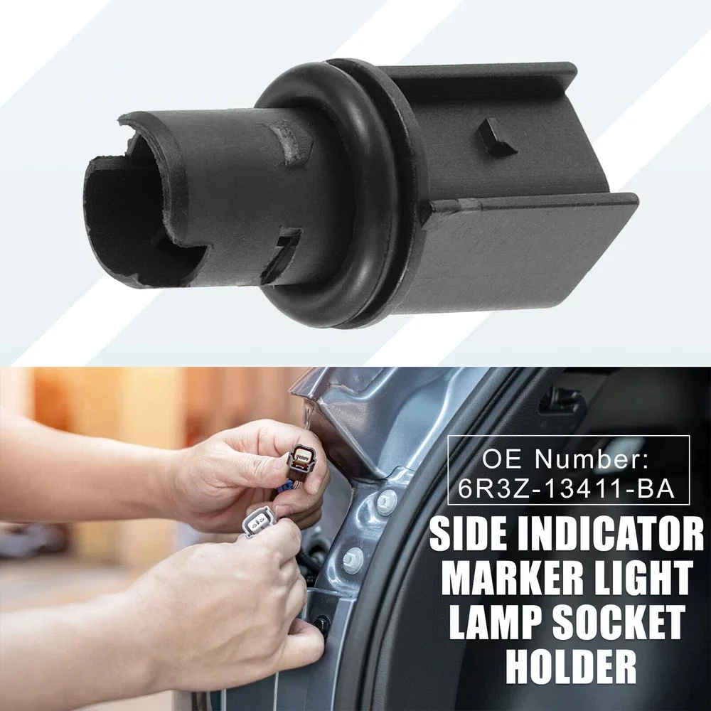 Fit Car Side Indicator Marker Light Socket Holder for Ford Fiesta 2011-2013 Mustang 2005-2021 Ranger 2019-2021 6R3Z13411BA