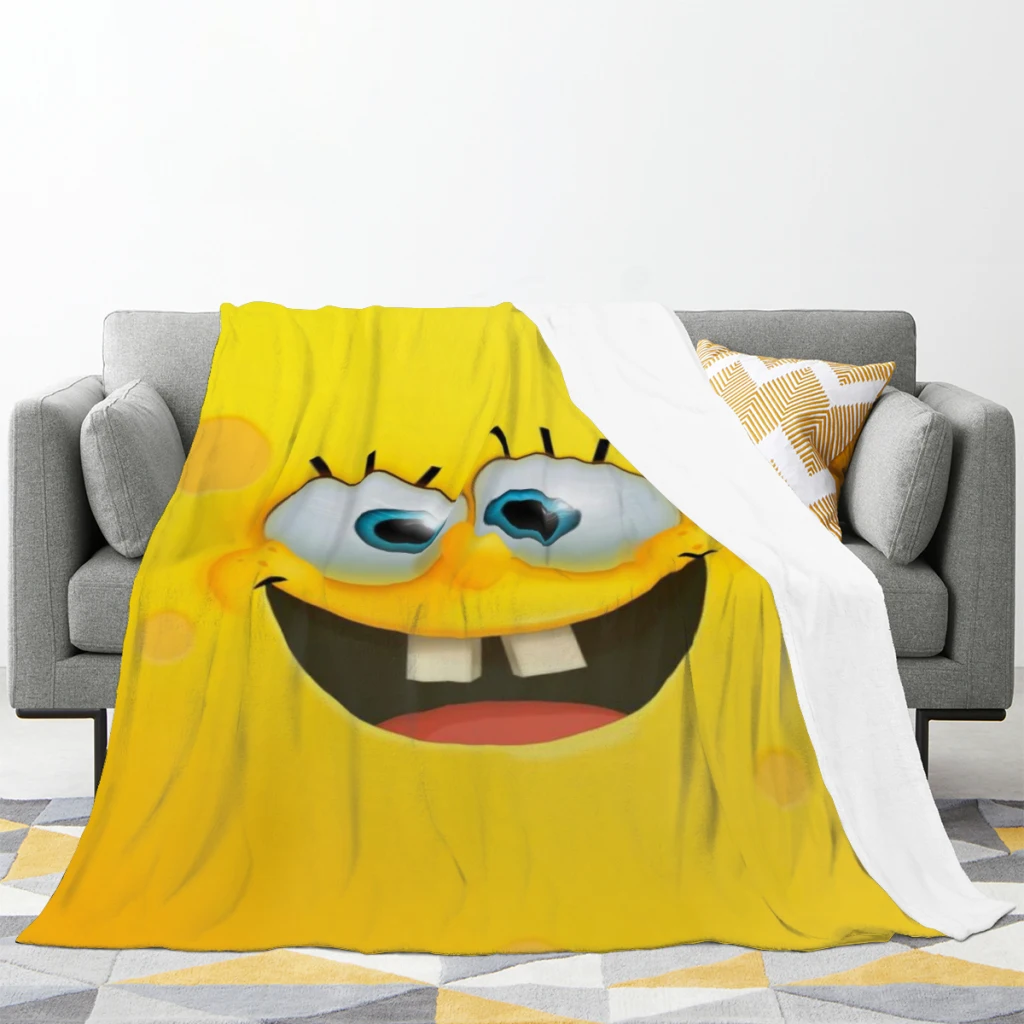 SpongeBob Medium Blanket Comforter Flannel Soft throw Blankets Warm Home and Decoration